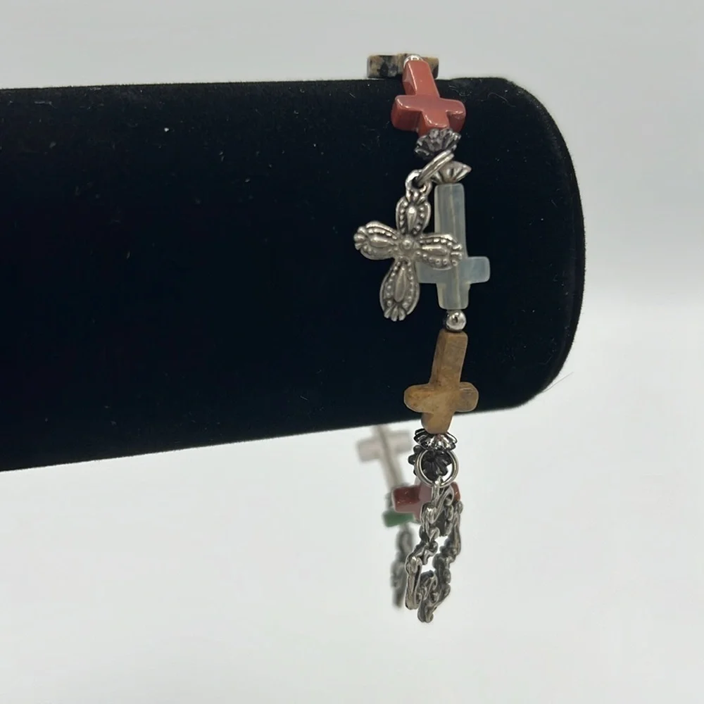 Women’s Stone & Cross Bracelet